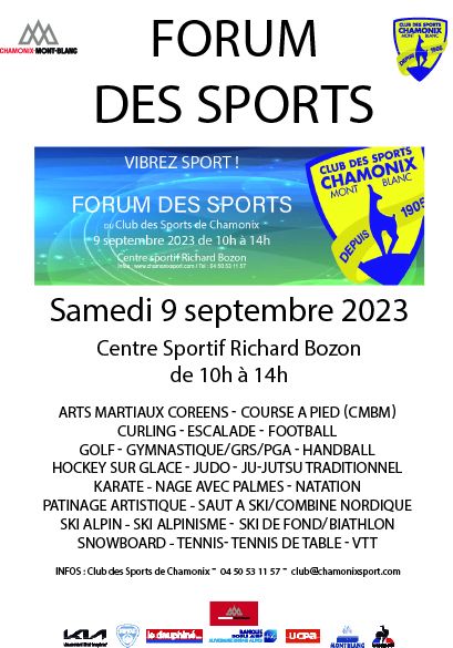 Forum des Sports 2023 à Chamonix-Mont-Blanc.