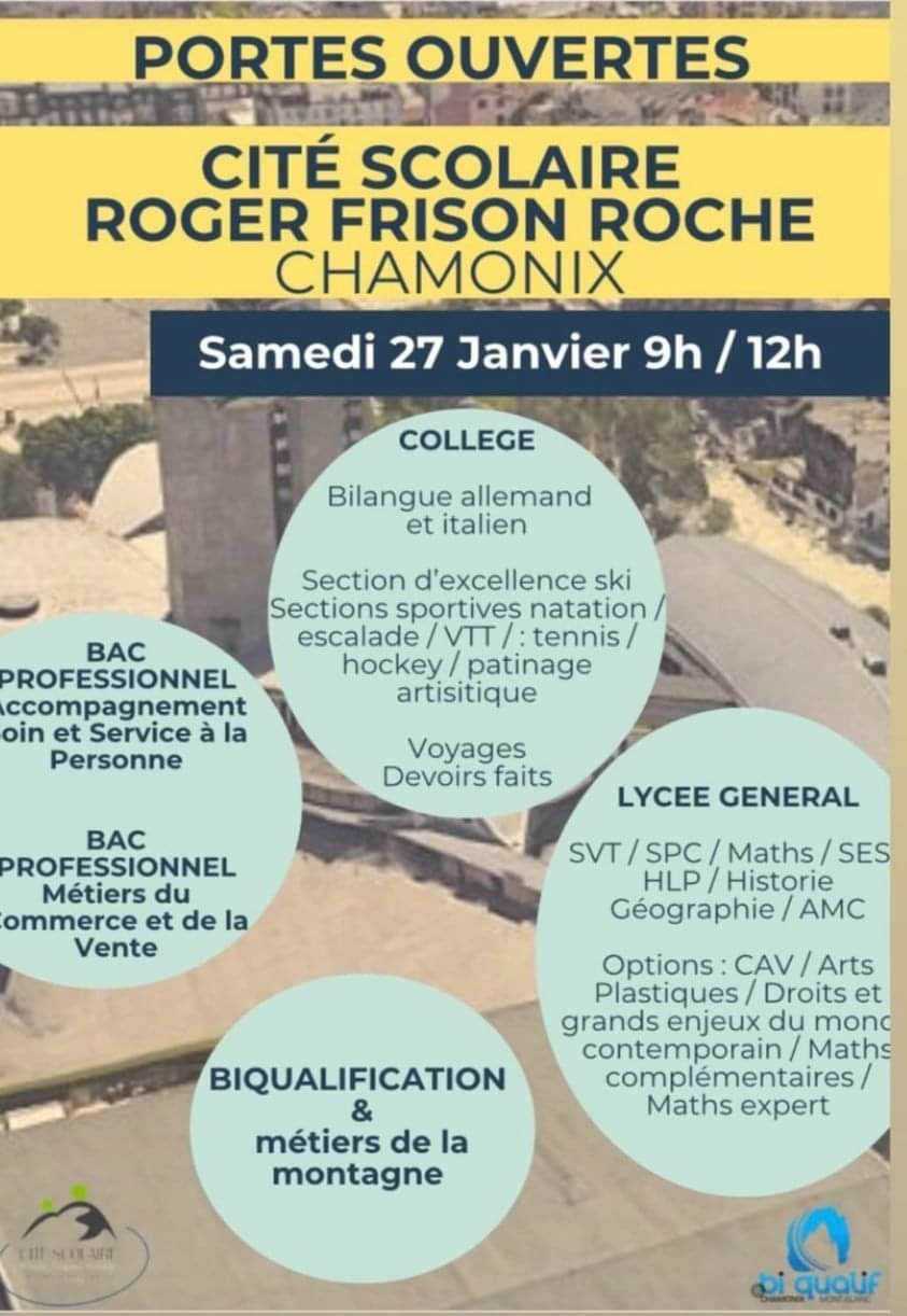Portes-ouvertes à la Cité scolaire Frison Roche de Chamonix-Mont-Blanc le 27 janvier 2024