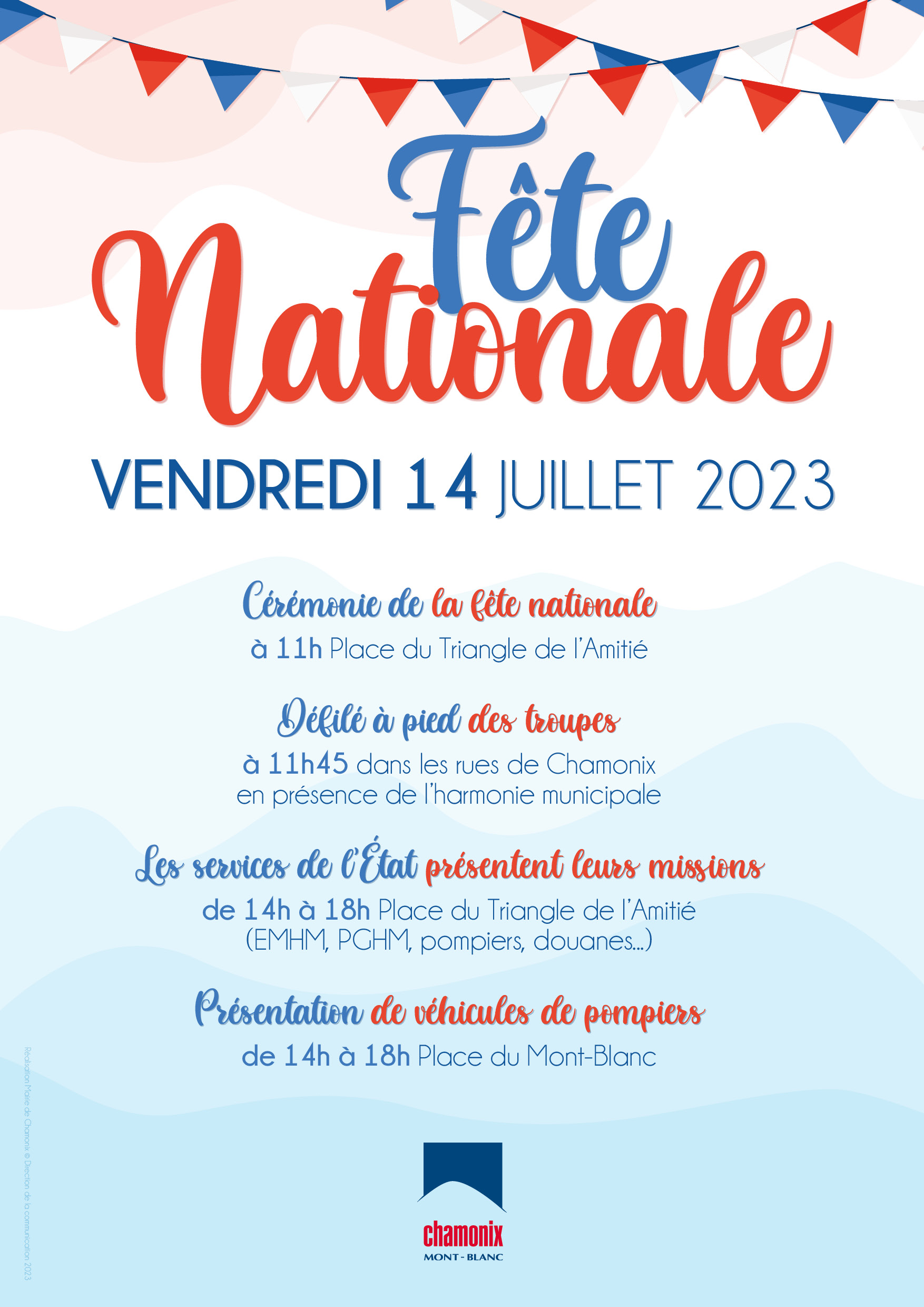 programme pour la fête nationale 2023 à Chamonix-Mont-Blanc