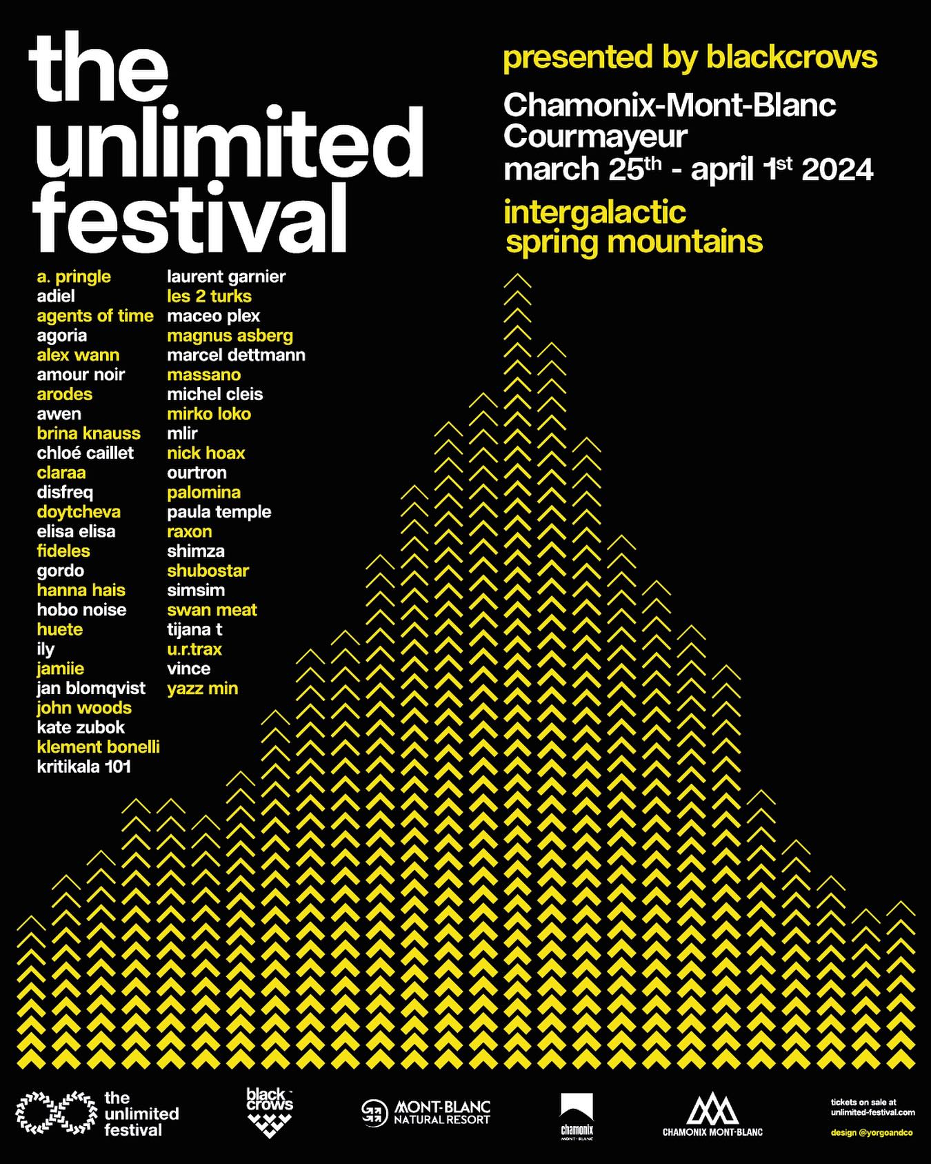 The Unlimited Festival 2024 du lundi 25 mars au lundi 1er avril 2024 à Chamonix-Mont-Blanc.